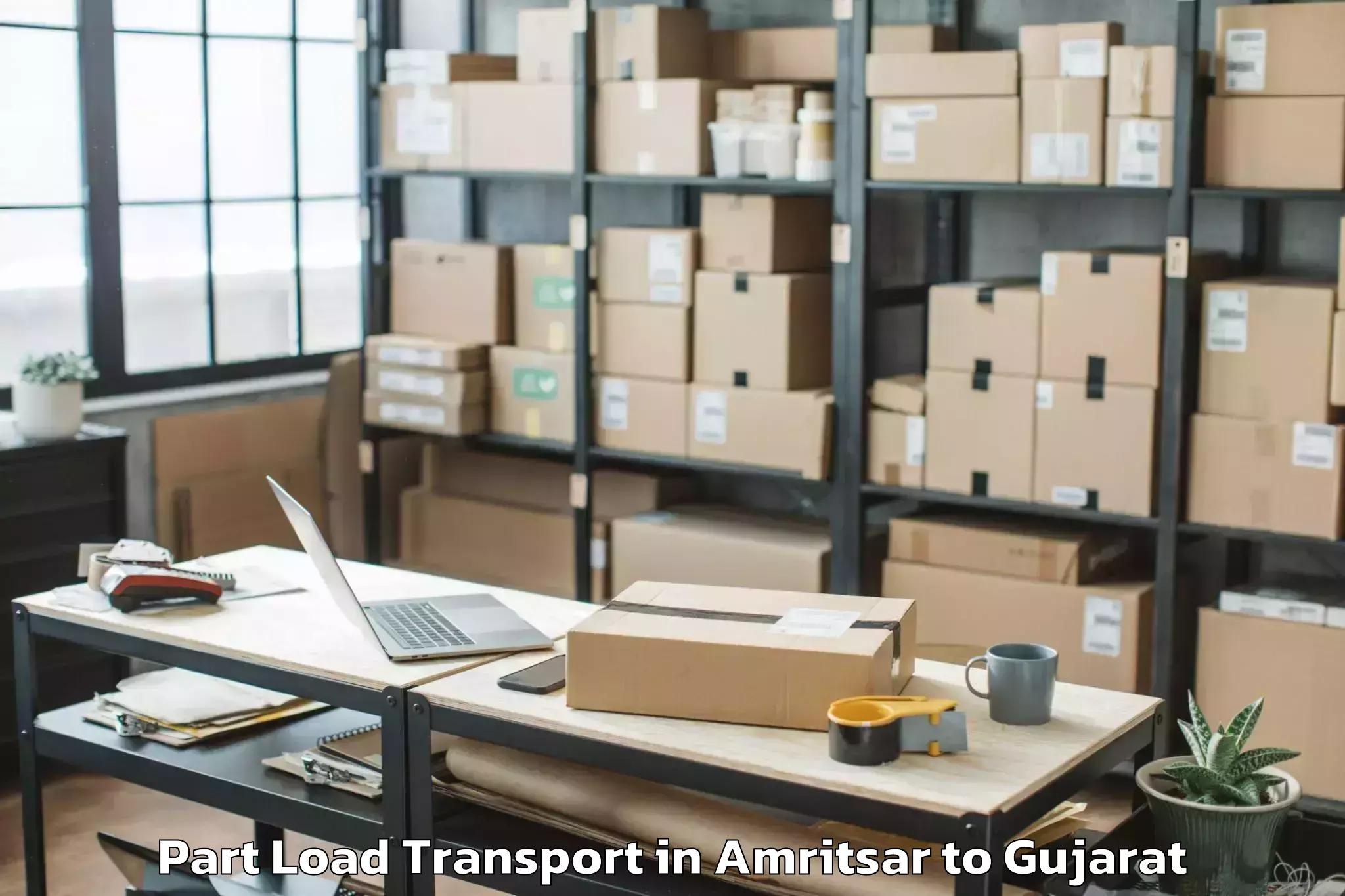 Book Amritsar to Crystal Mall Rajkot Part Load Transport Online